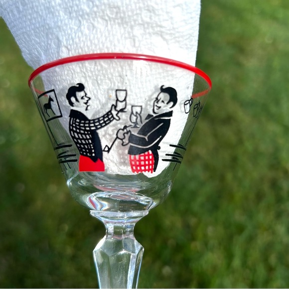 Vintage Libbey Pickwick Merrymaker Martini Glasses, Midcentury Equestrian Cockta - Picture 5 of 12